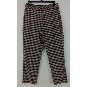 Volcom sz 27 Frochickie high rise Chino Pants colorful plaid print women 0499